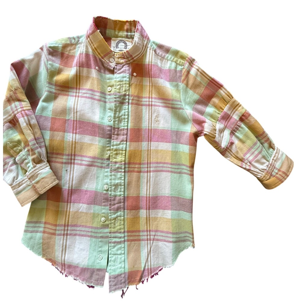 Rare Authentic WGACA "Custom Vintage" Reworked Polo Ralph Lauren Plaid Shirt